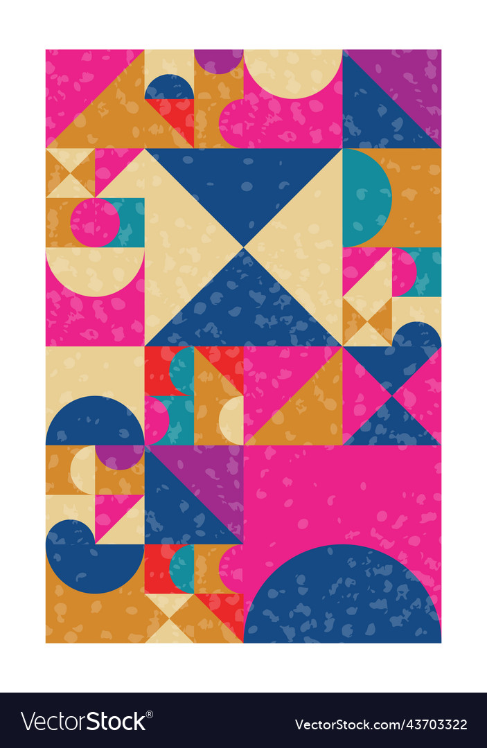 Abstract poster with geometric shapes squares Vector Image