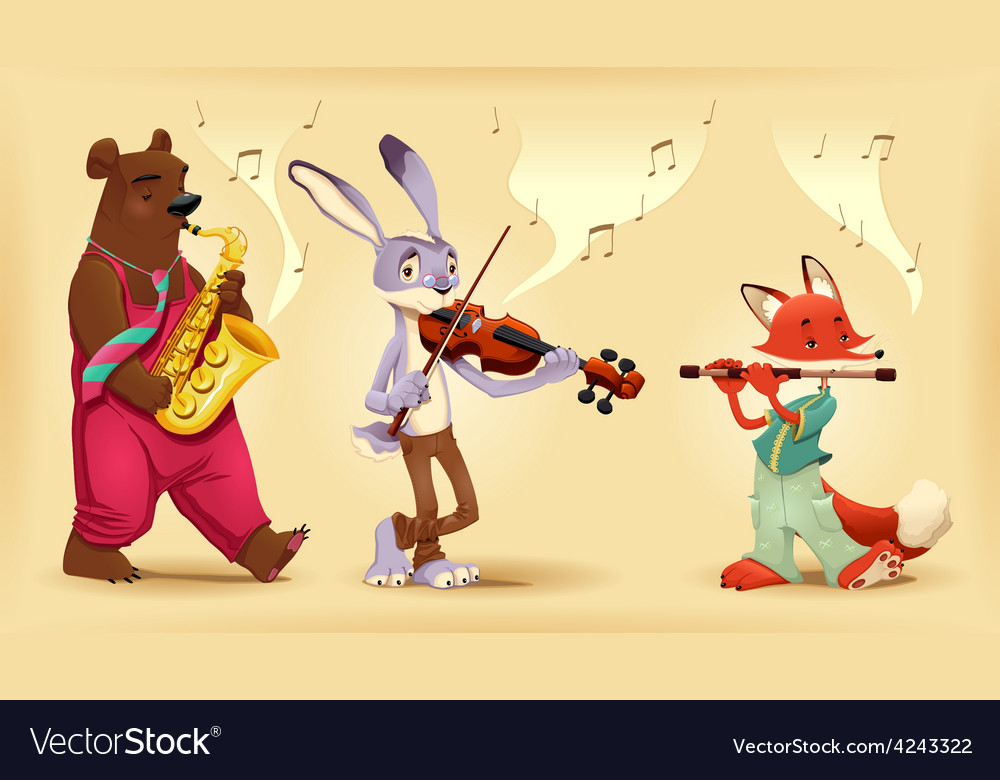 Musician animals Royalty Free Vector Image - VectorStock