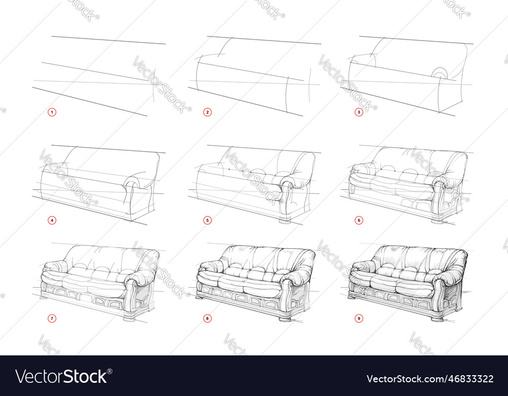 Page shows how to learn to draw sketch Royalty Free Vector