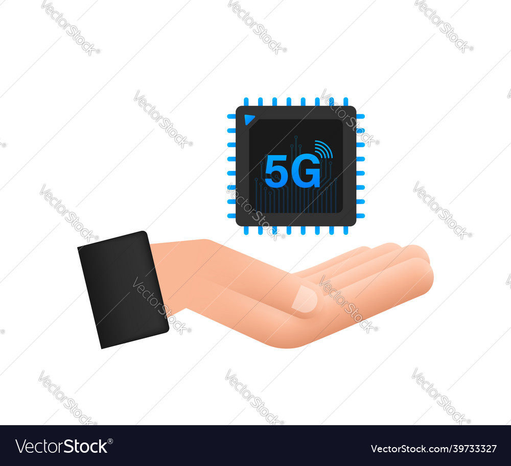 5g esim eingebettete Simkarte mit Zeigersymbol