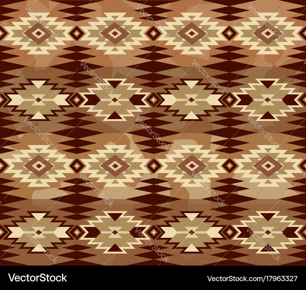 Abstract geometric seamless pattern with aztec Vector Image