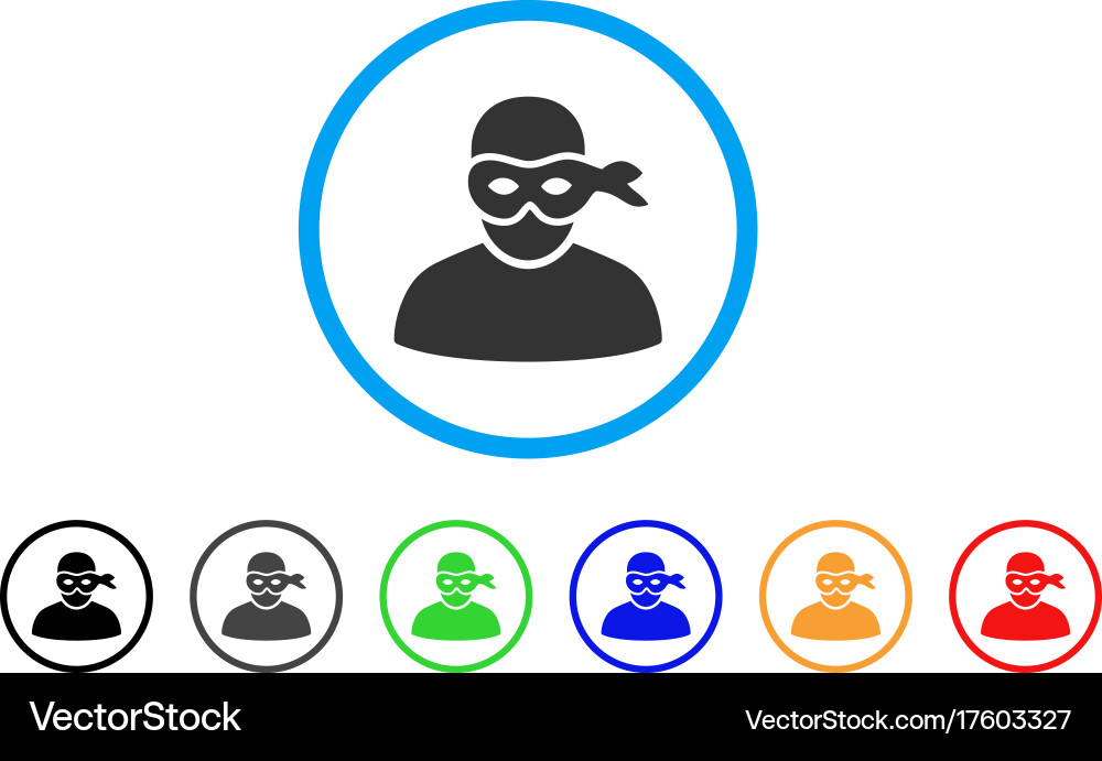 Anonimious thief rounded icon Royalty Free Vector Image