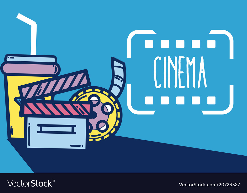 Cinema cute cartoon design Royalty Free Vector Image