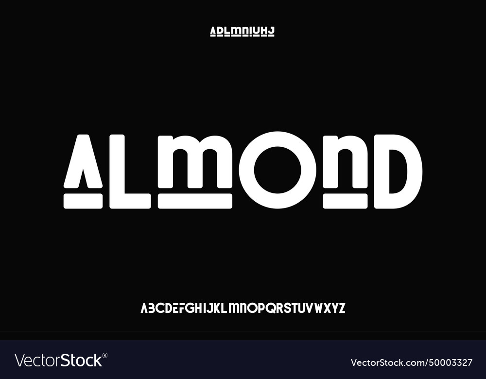 Display alphabet font design suitable