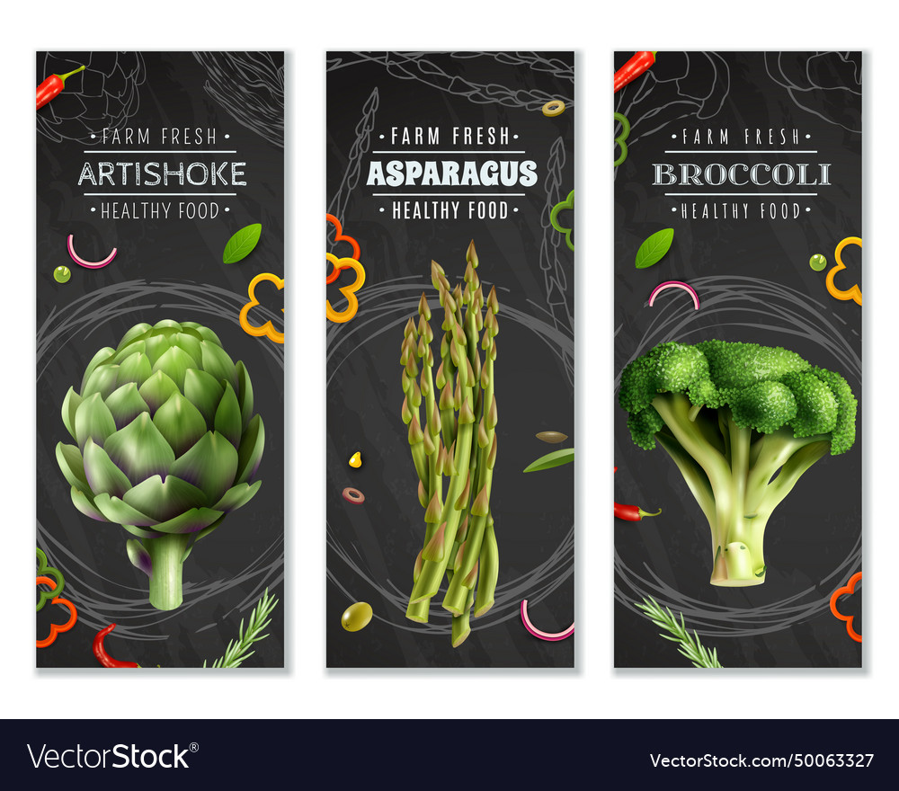 Healthy food vertical banners with vegetables