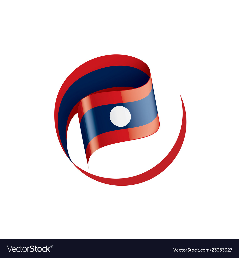 Laos flag on a white Royalty Free Vector Image