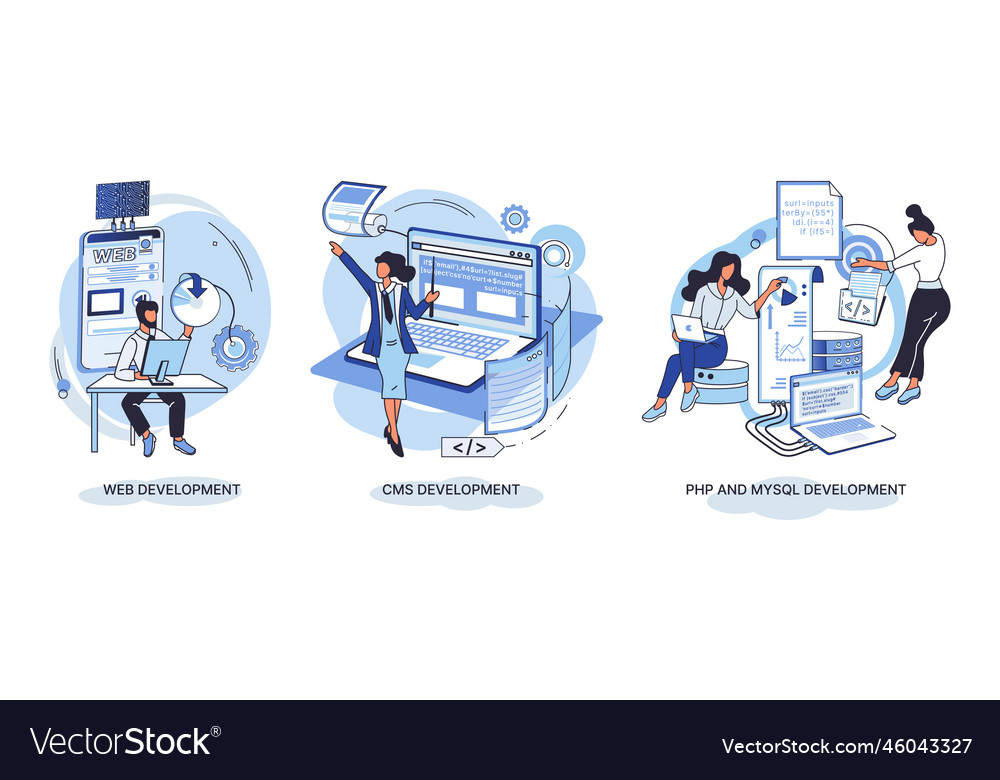 Website architecture concepts web development Vector Image