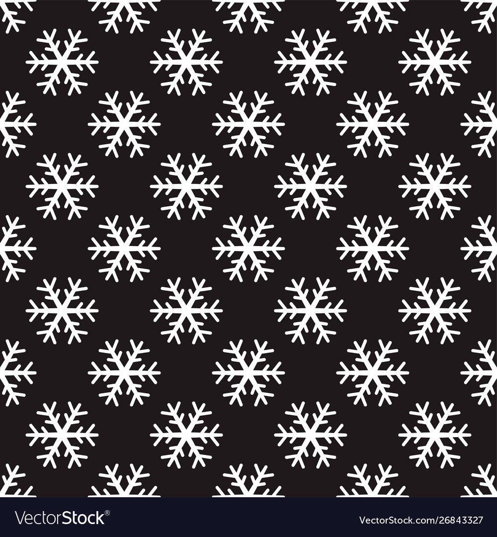 White snowflakes on black background