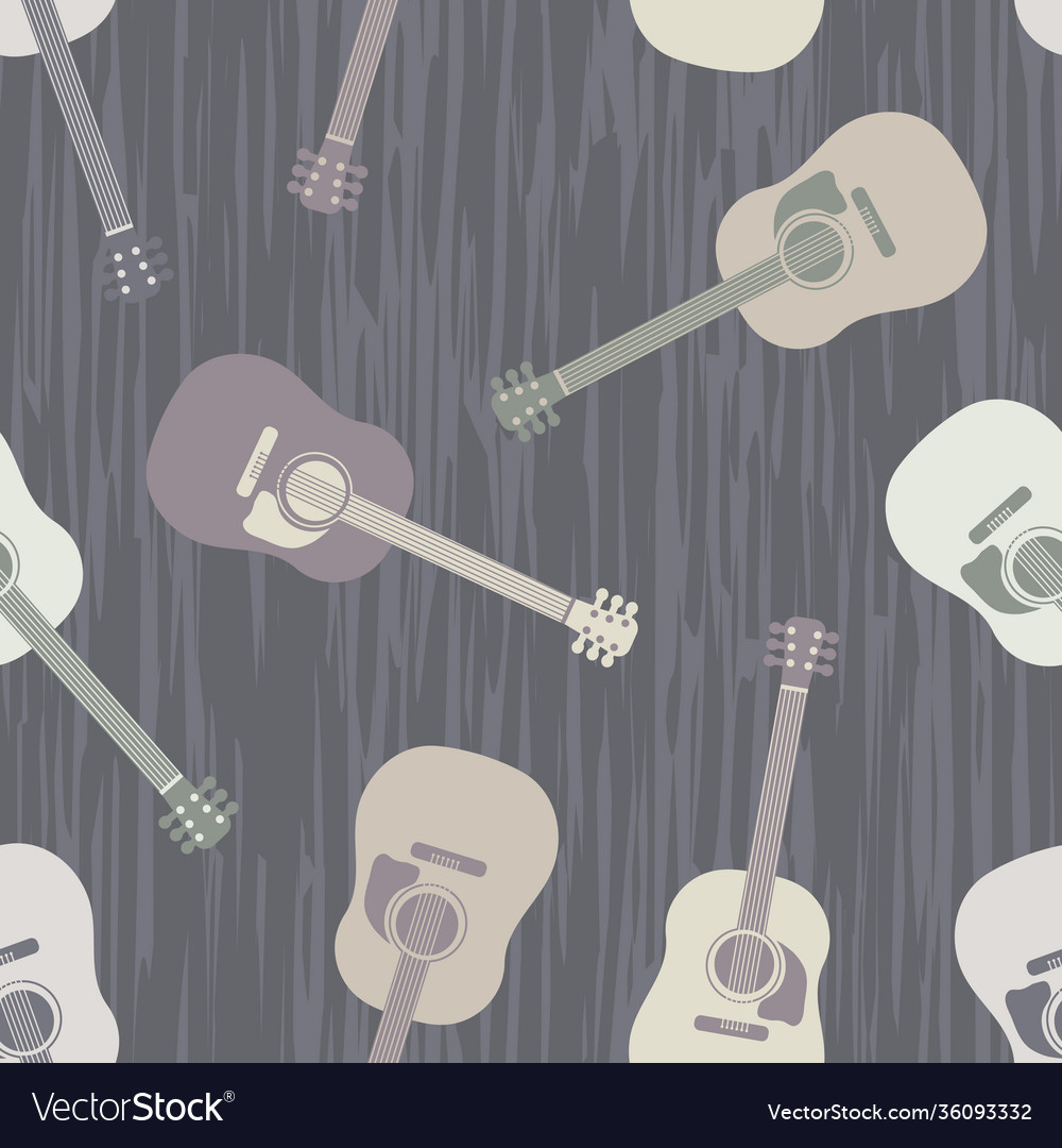 Acoustic guitar seamless pattern background