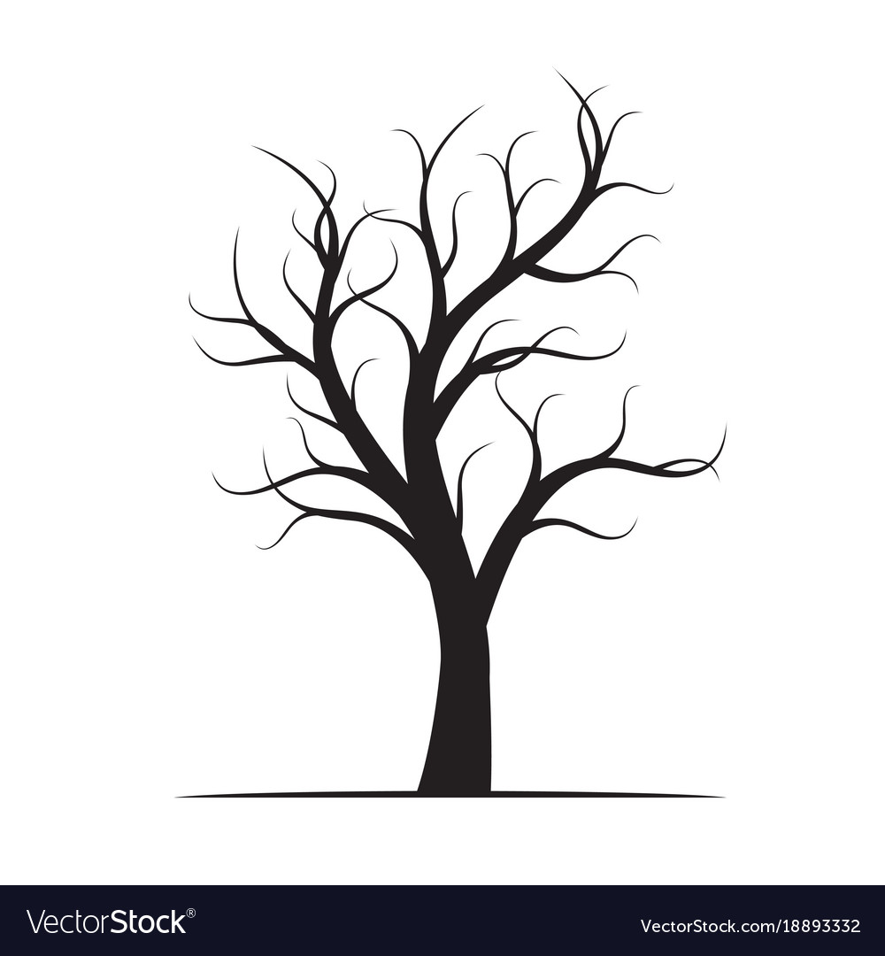 Download Black winter naked tree Royalty Free Vector Image