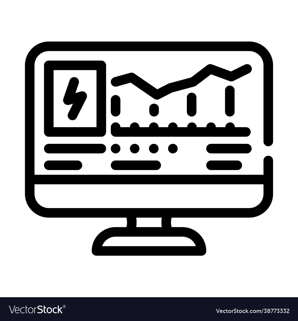 Computer control electricity consumption line Vector Image