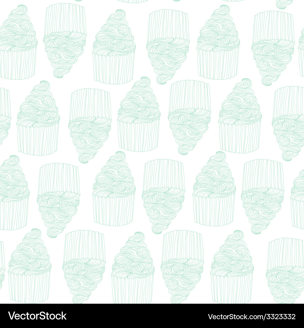 Cup cake seamless pattern Royalty Free Vector Image