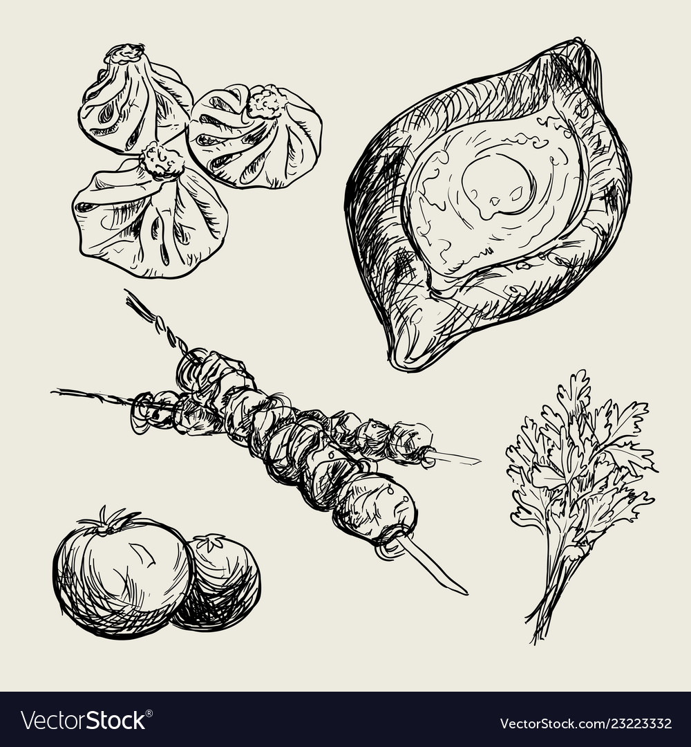 Drawing georgian national food