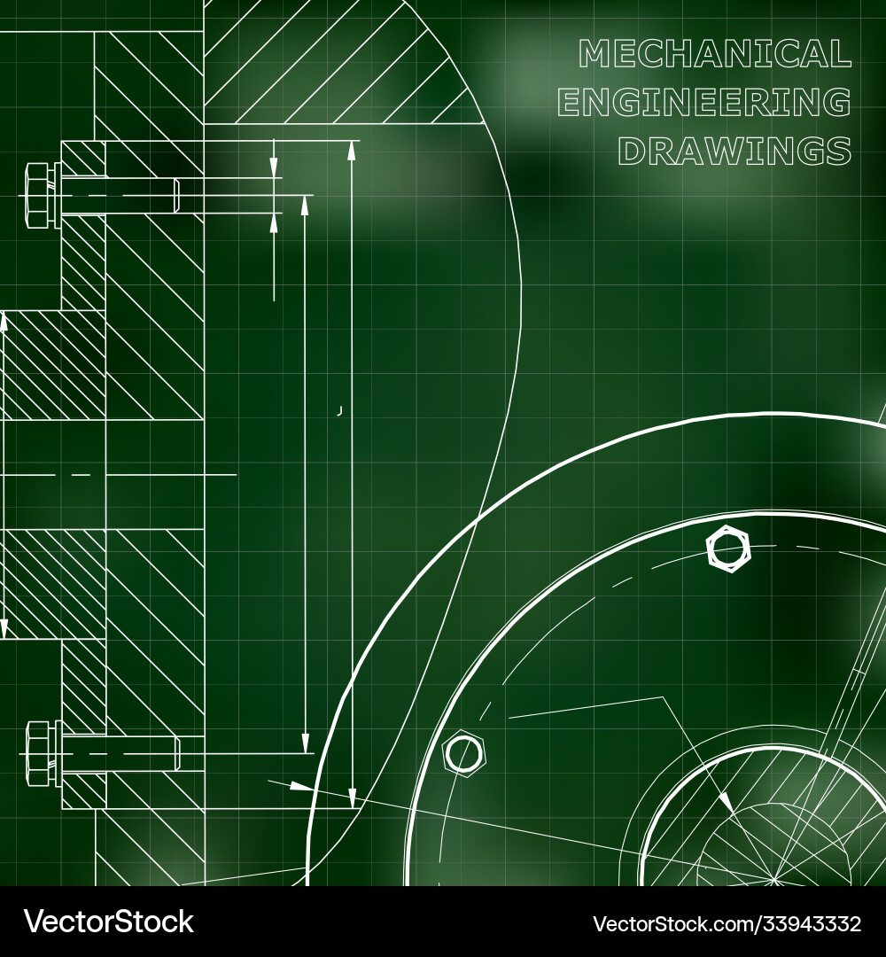 Green background grid technical mechanical Vector Image