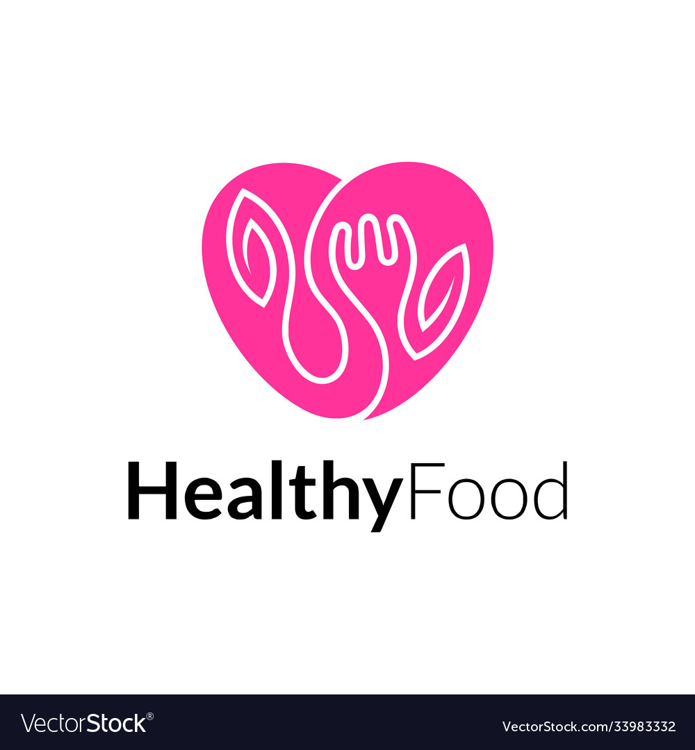 Healthy food logo template Royalty Free Vector Image