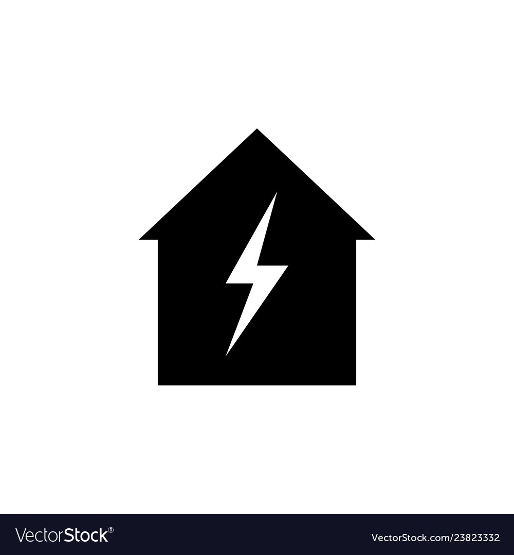 Home lightning icon on white background can