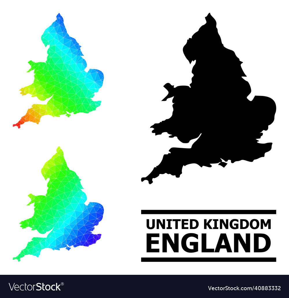 Polygonal rainbow map of england with diagonal