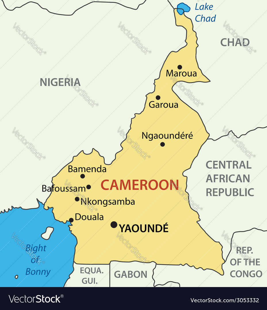 Mt Cameroon Map   Republic Of Cameroon Map Vector 3053332 