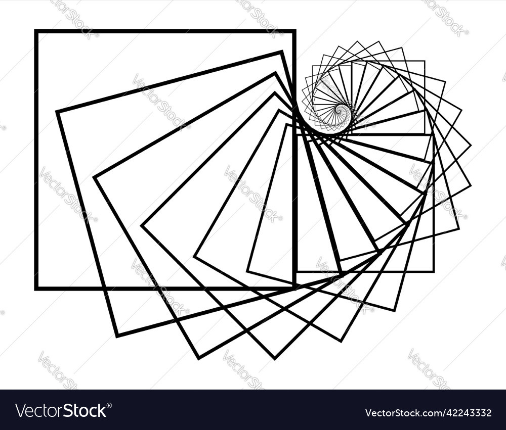 Spiral squares on white Royalty Free Vector Image