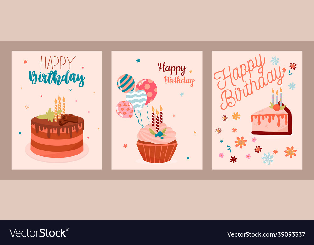 Birthday greeting cards Royalty Free Vector Image