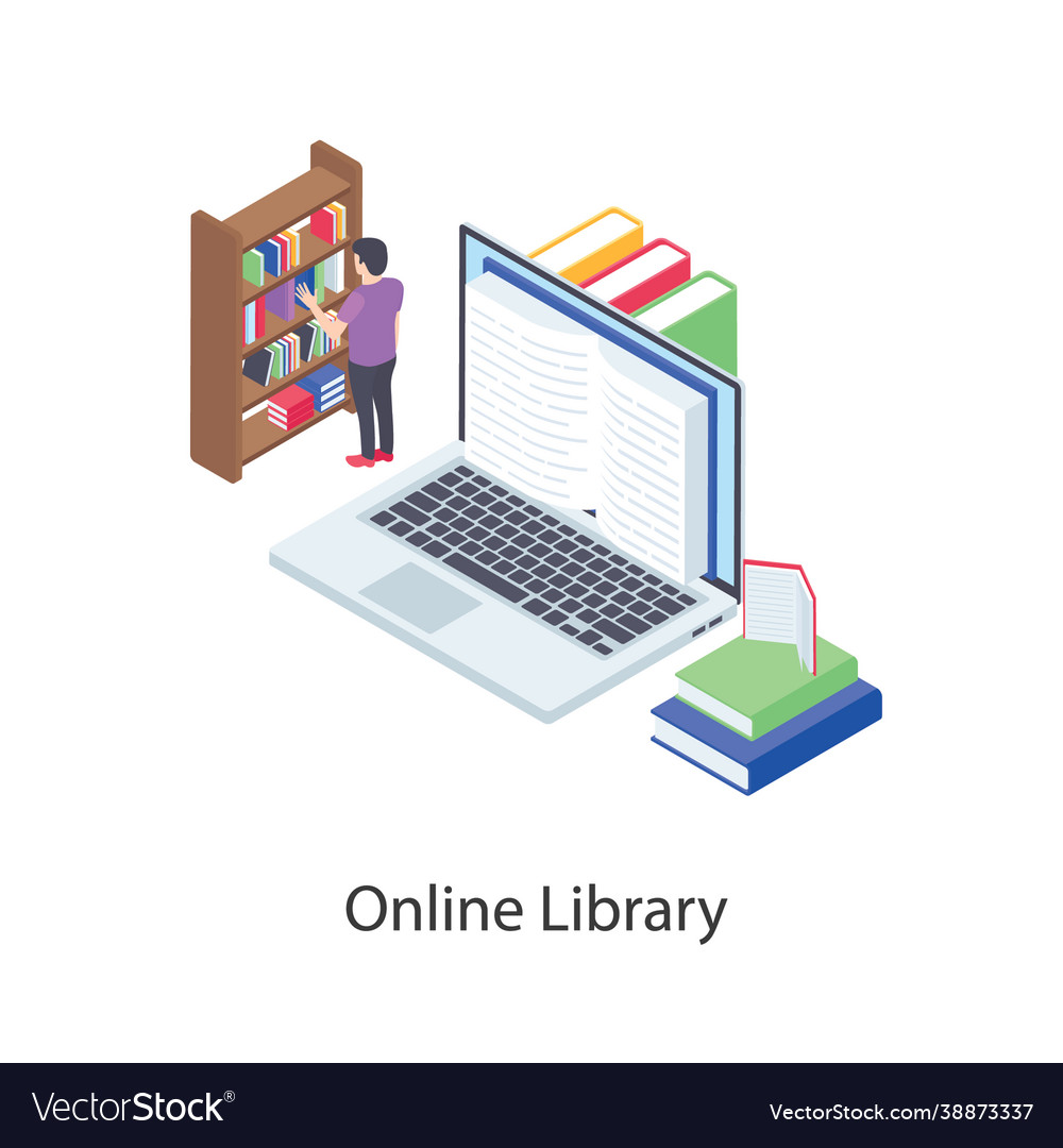 Digital library Royalty Free Vector Image - VectorStock