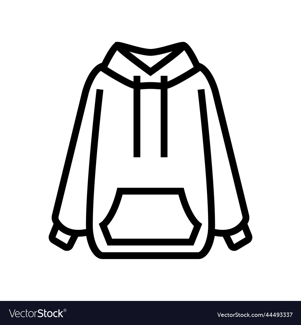 Hoodie outerwear female line icon Royalty Free Vector Image