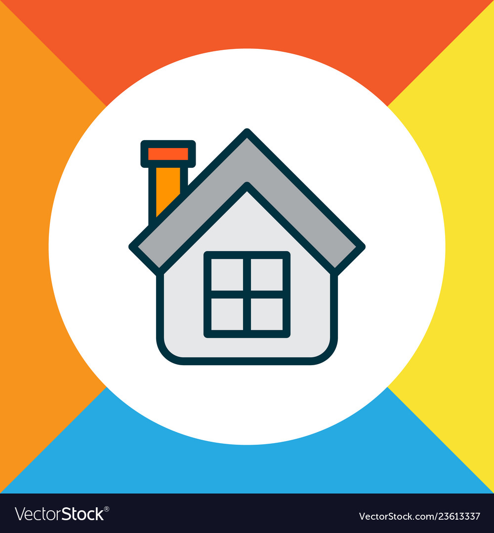 House icon colored line symbol premium quality