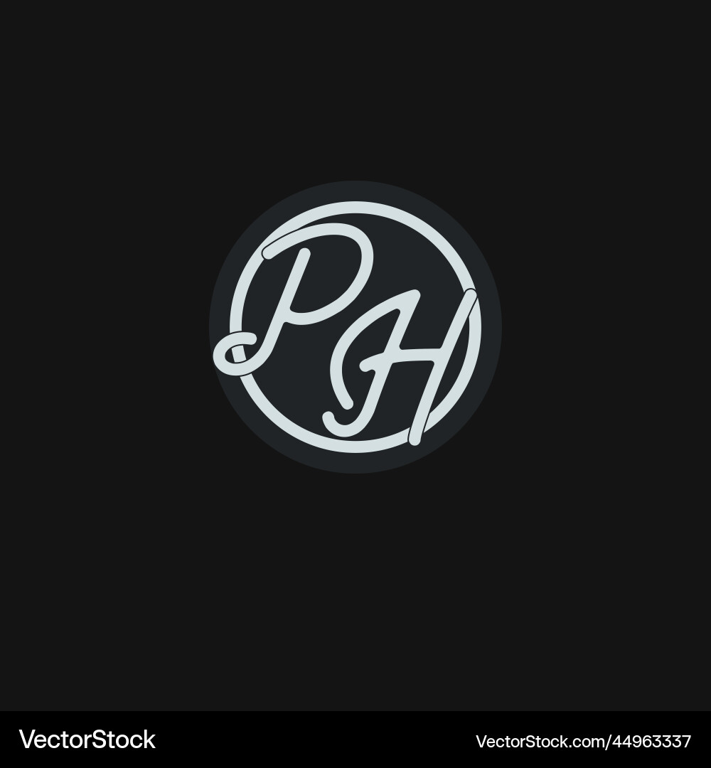 Initials ph logo monogram with simple circle line Vector Image