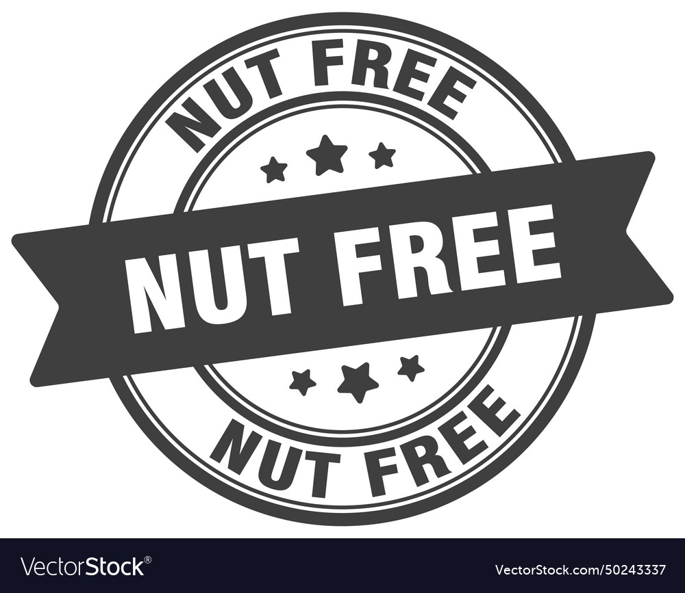 Nut free stamp label on transparent Royalty Free Vector