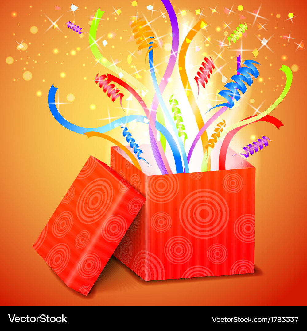 Open gift box Royalty Free Vector Image - VectorStock