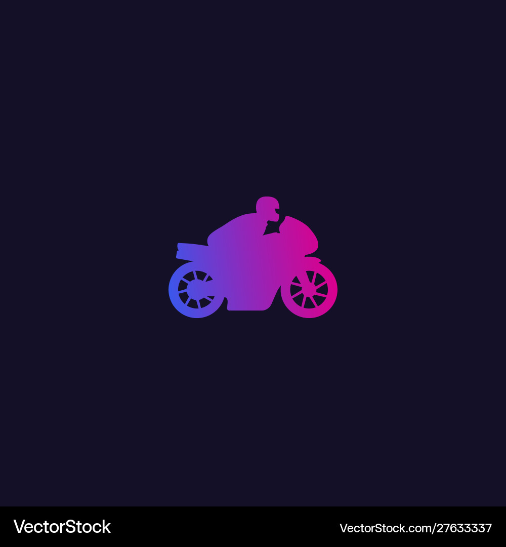 Rider on sport motorcycle icon Royalty Free Vector Image