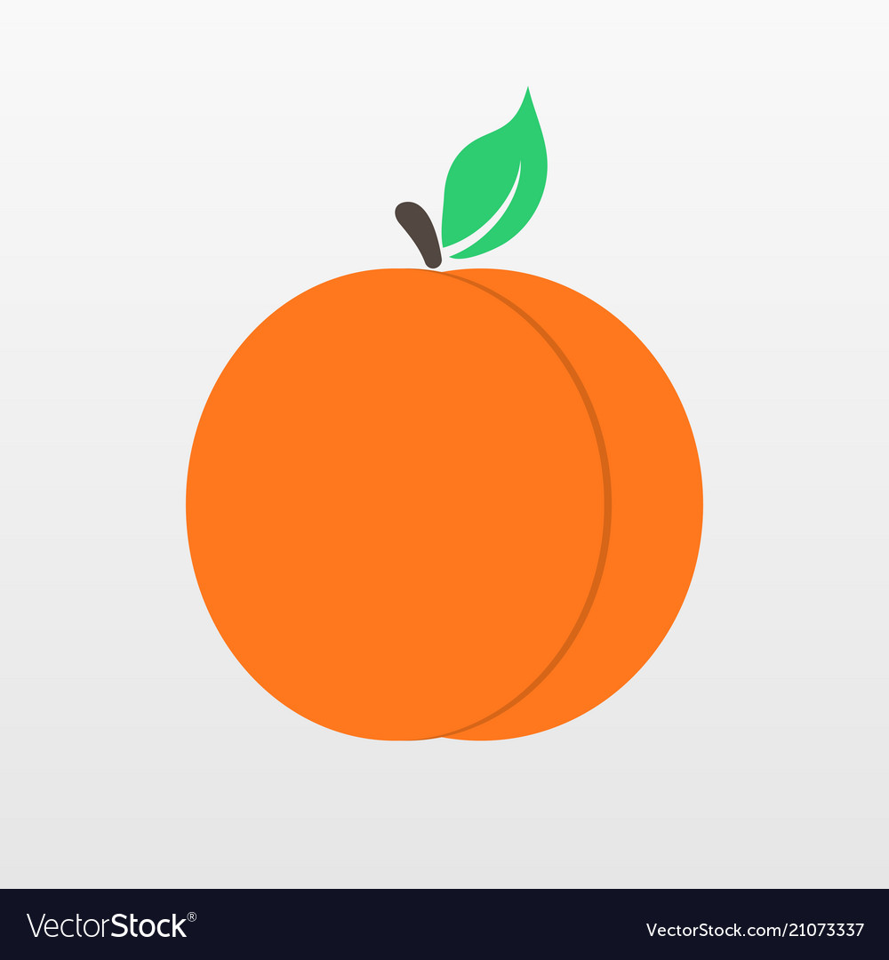 Yellow peach fruit icon isolated on background mo