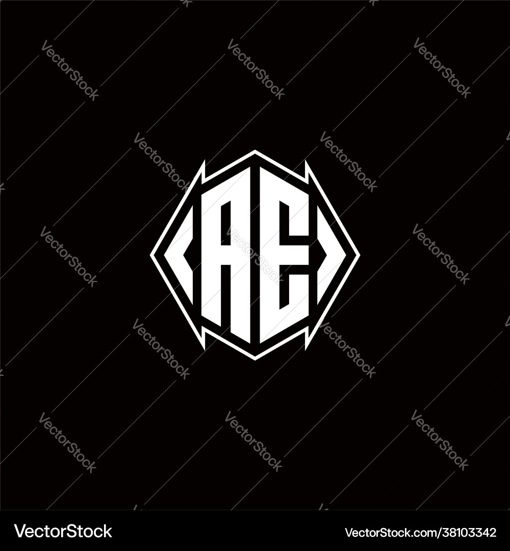 Ae logo monogram with shield shape designs Vector Image