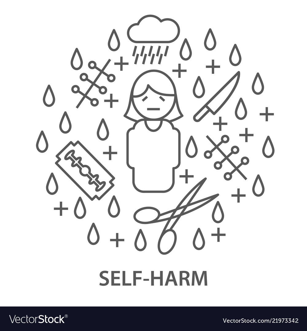 Banners for self harm Royalty Free Vector Image