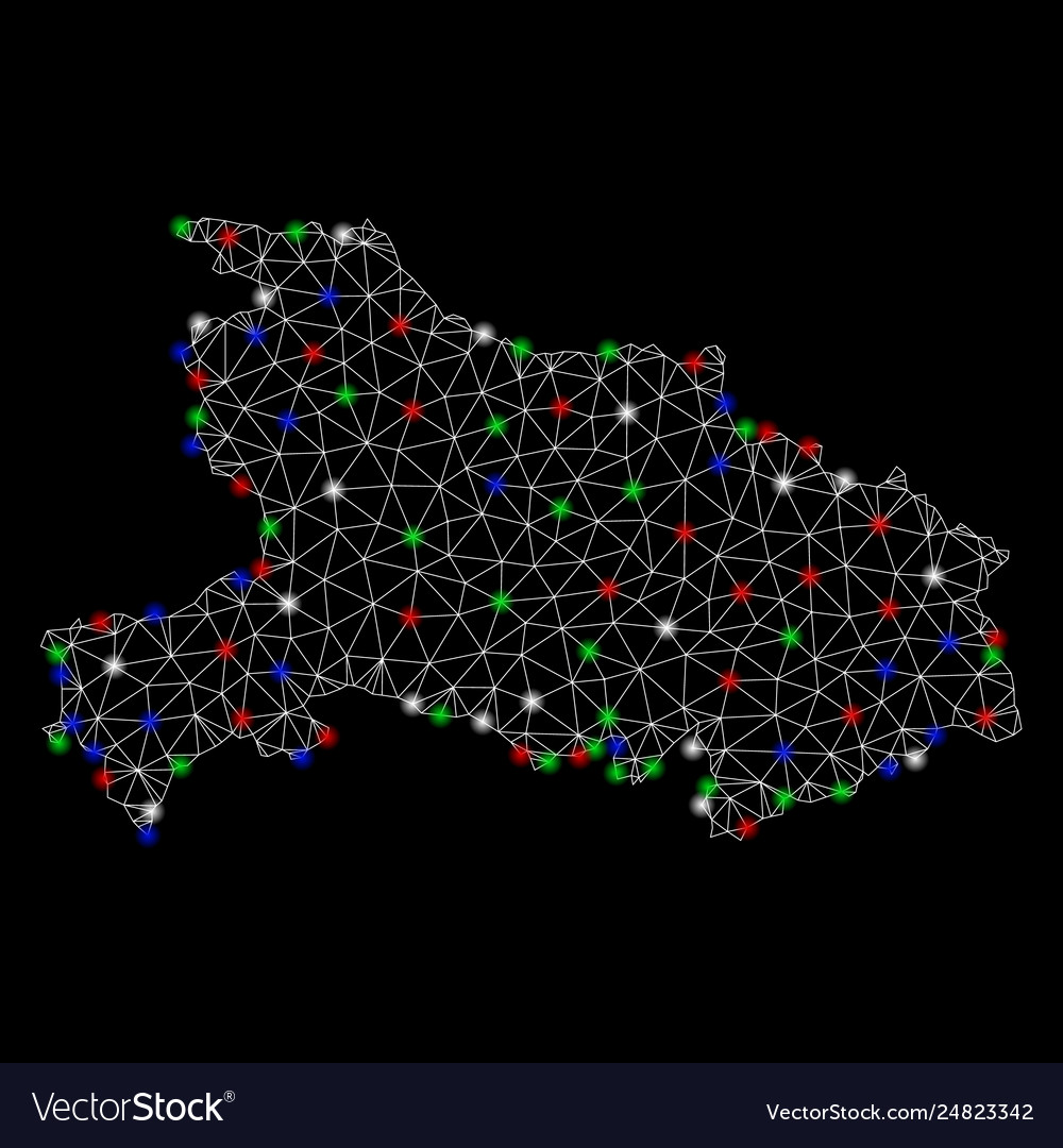 Helles Netz 2d hubei Provinzkarte mit Lichtflecken