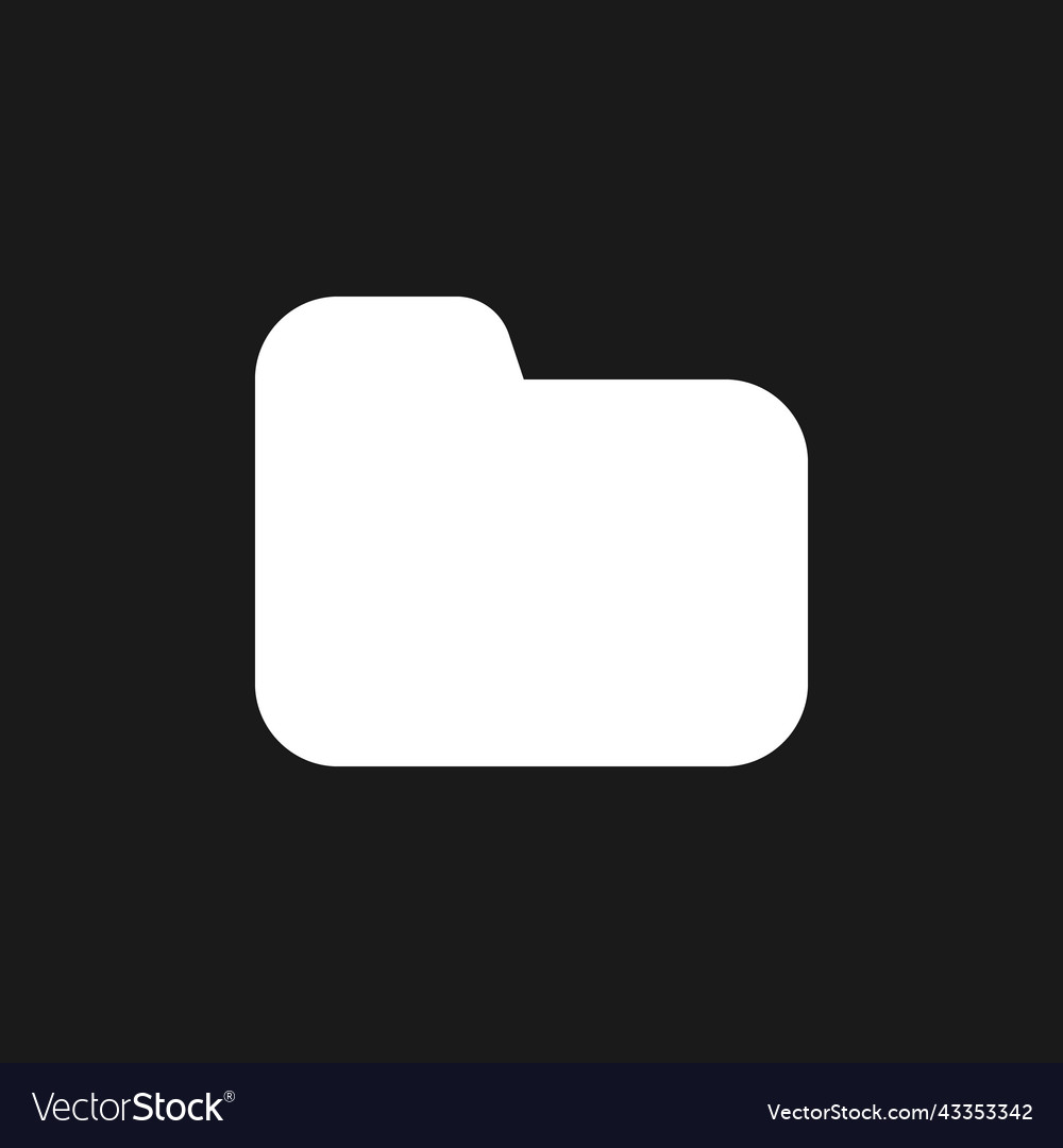 Folder dark mode glyph ui icon royalty free vector image