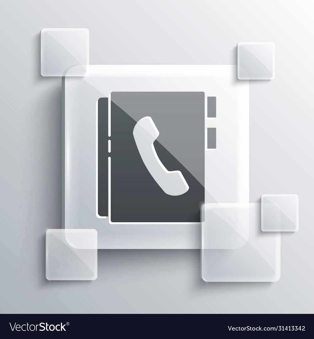 Grey address book icon isolated on background Vector Image