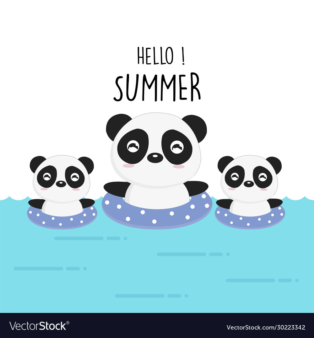 Kawaii panda Royalty Free Vector Image - VectorStock