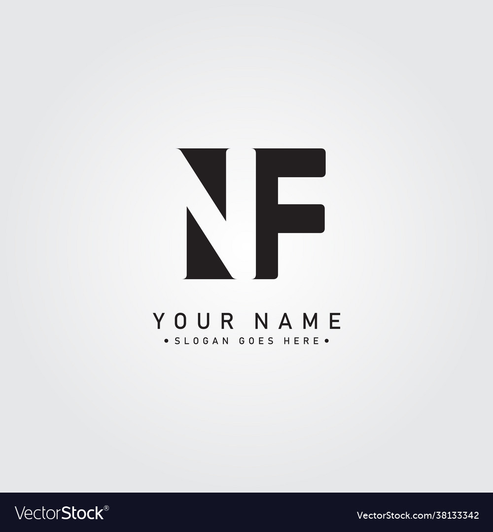 Initial letter nf logo - minimal Royalty Free Vector Image