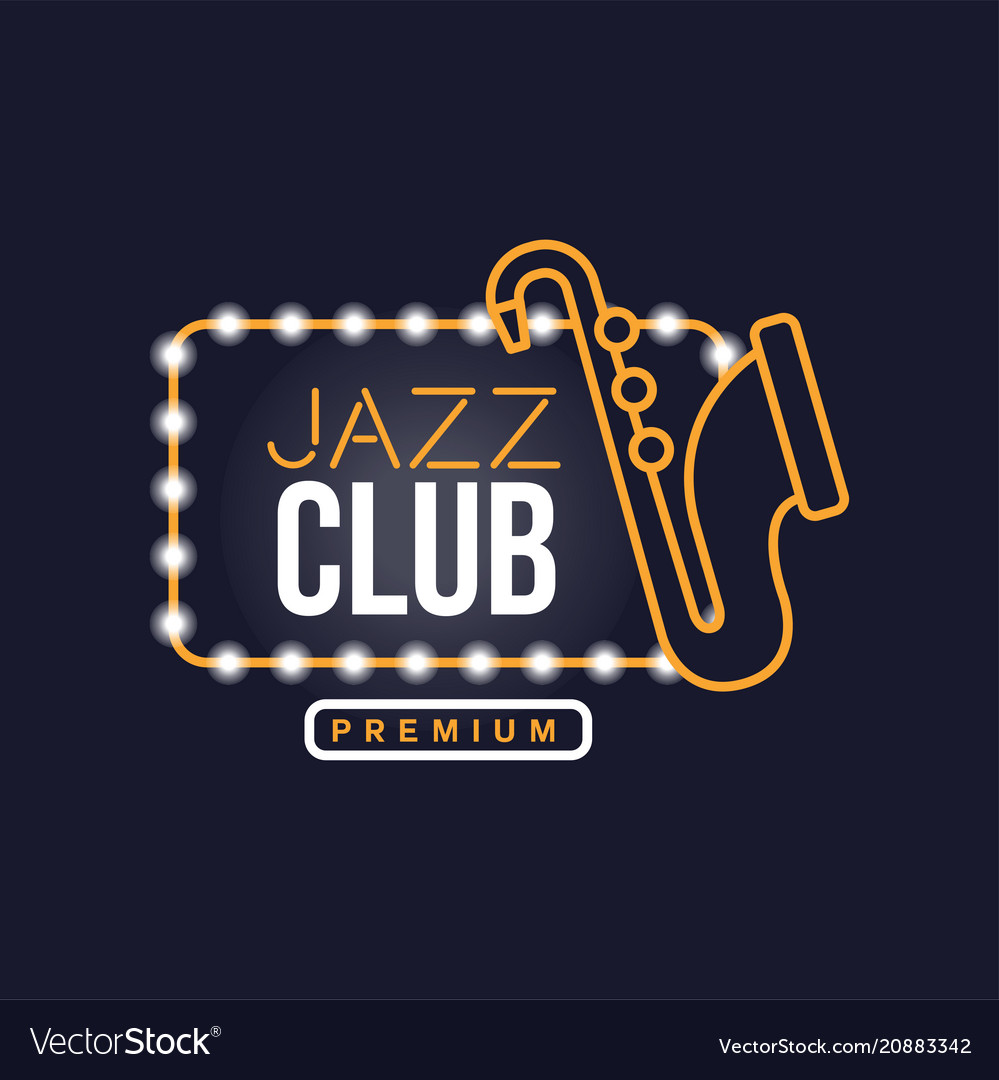 Jazz Club Neon Sign Vintage Bright Glowing Vector Image