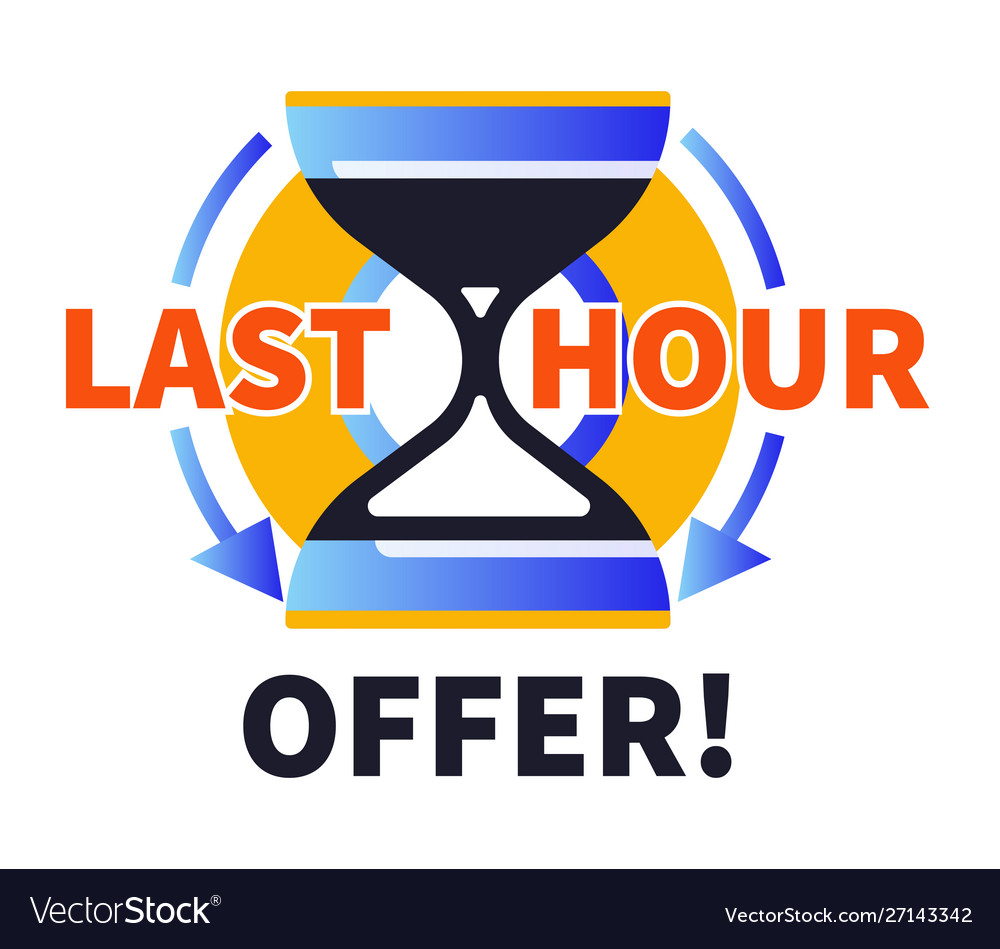 Last minute offer isolated icon hour glass