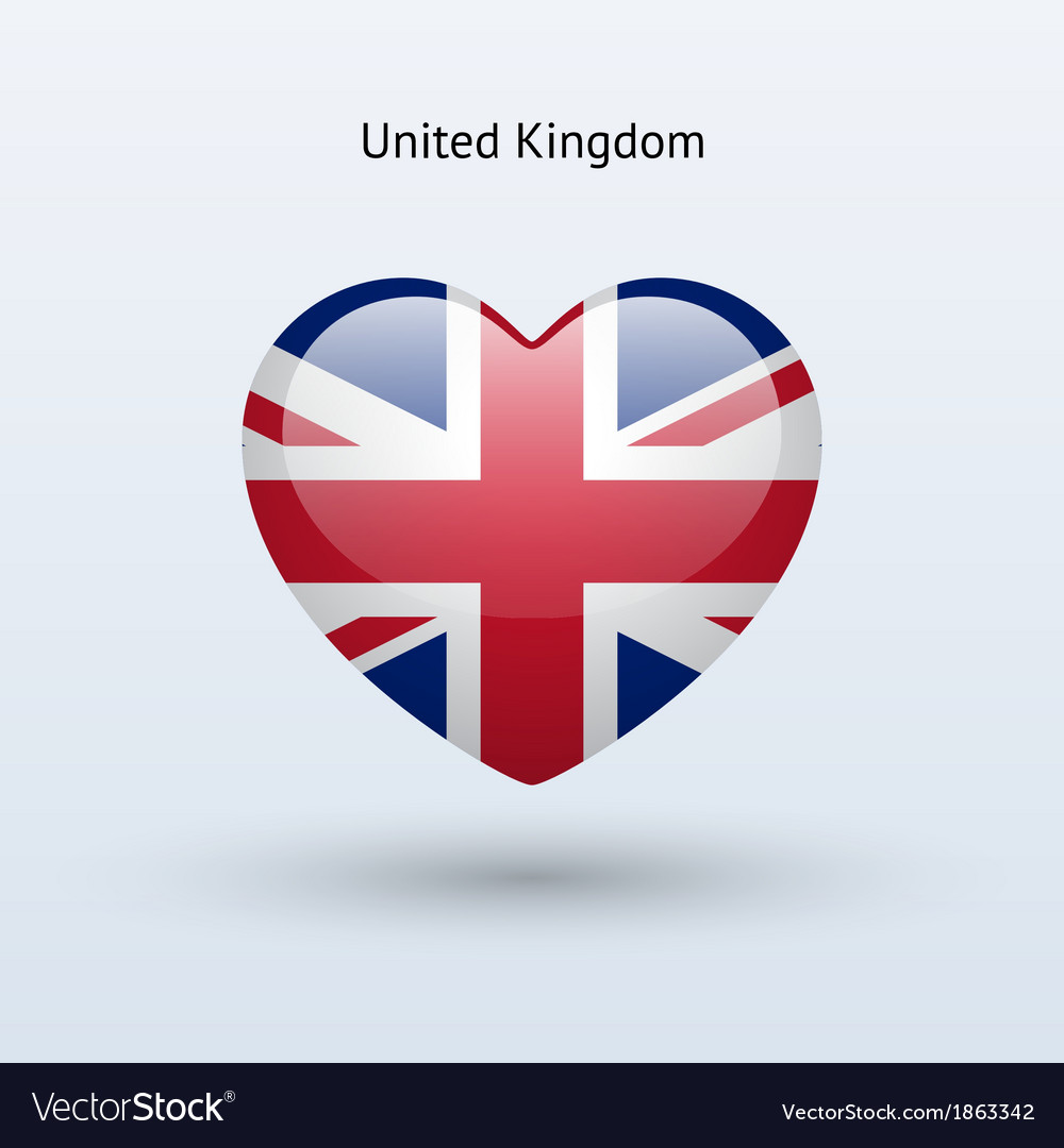 Love united kingdom symbol heart flag icon