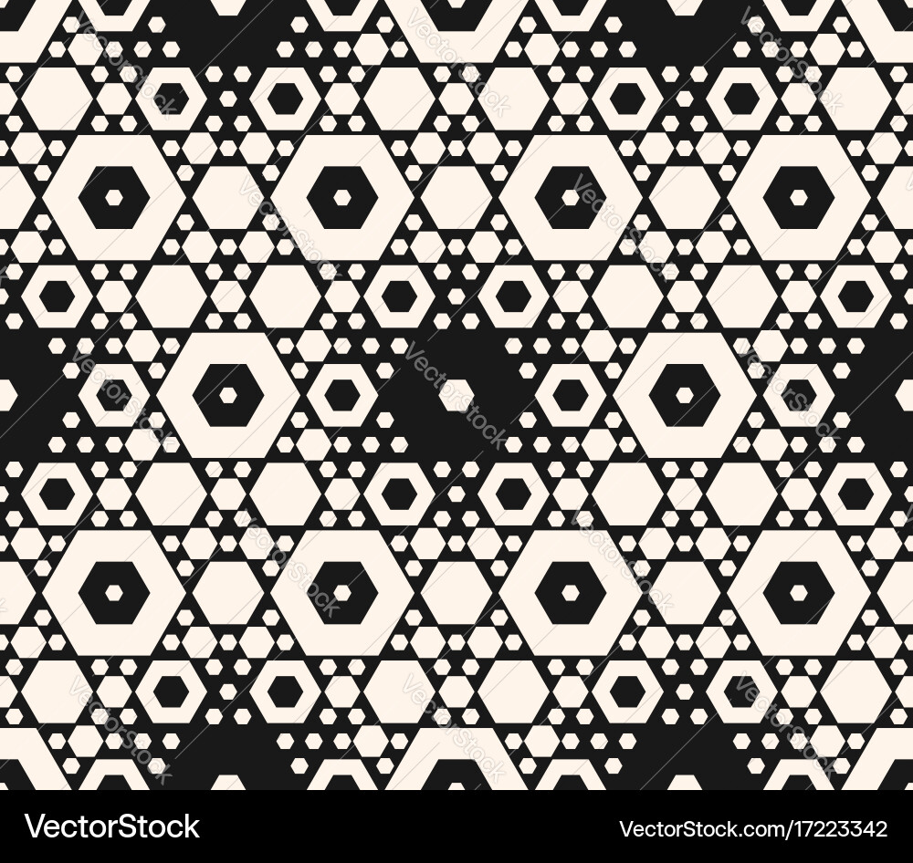 Seamless pattern with different sized hexagons Vector Image