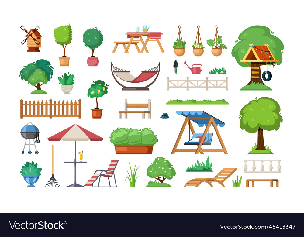 Patio outdoor house backyar for bbq furniture Vector Image