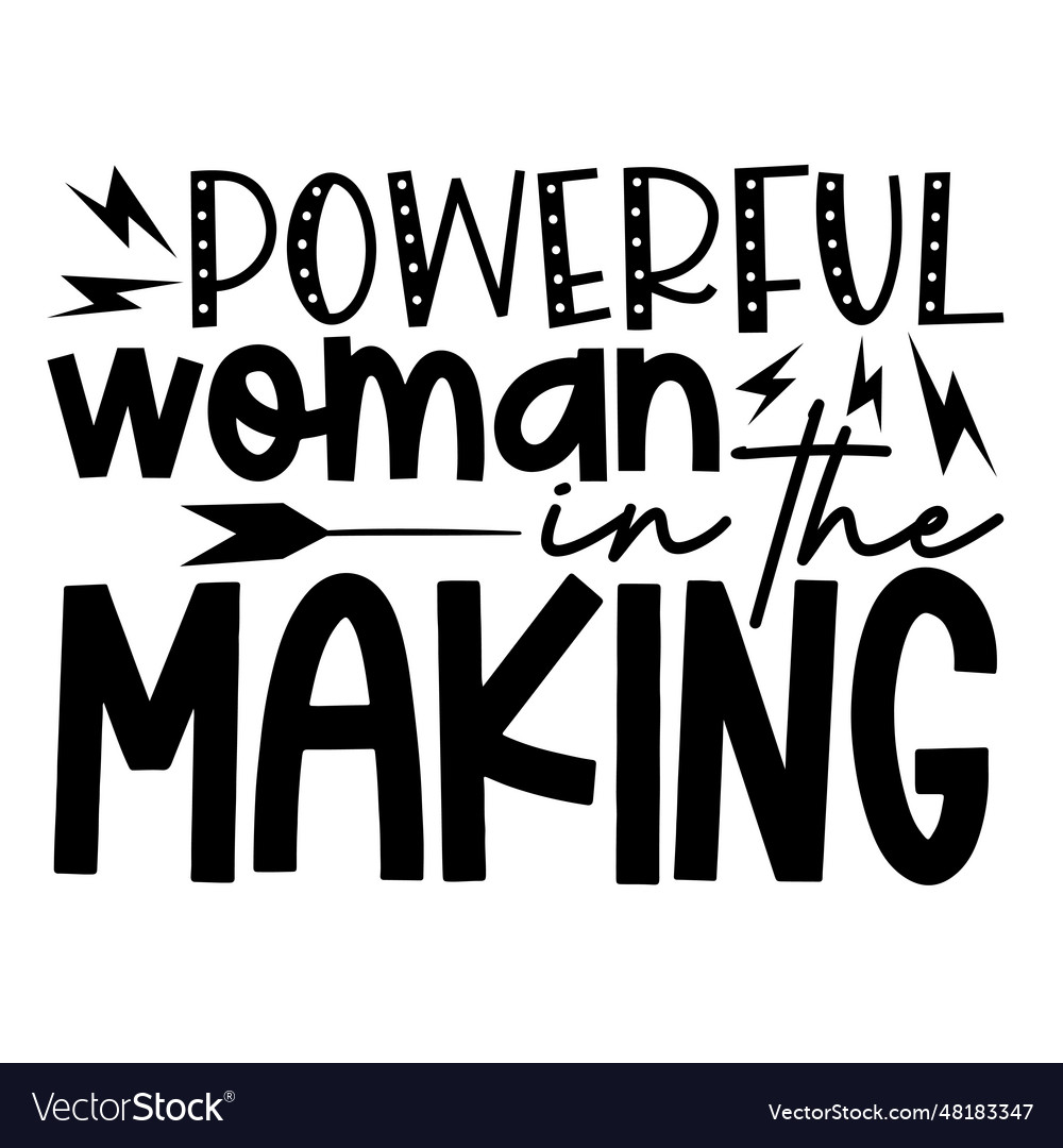 Strong woman hand drawn typography poster or cards