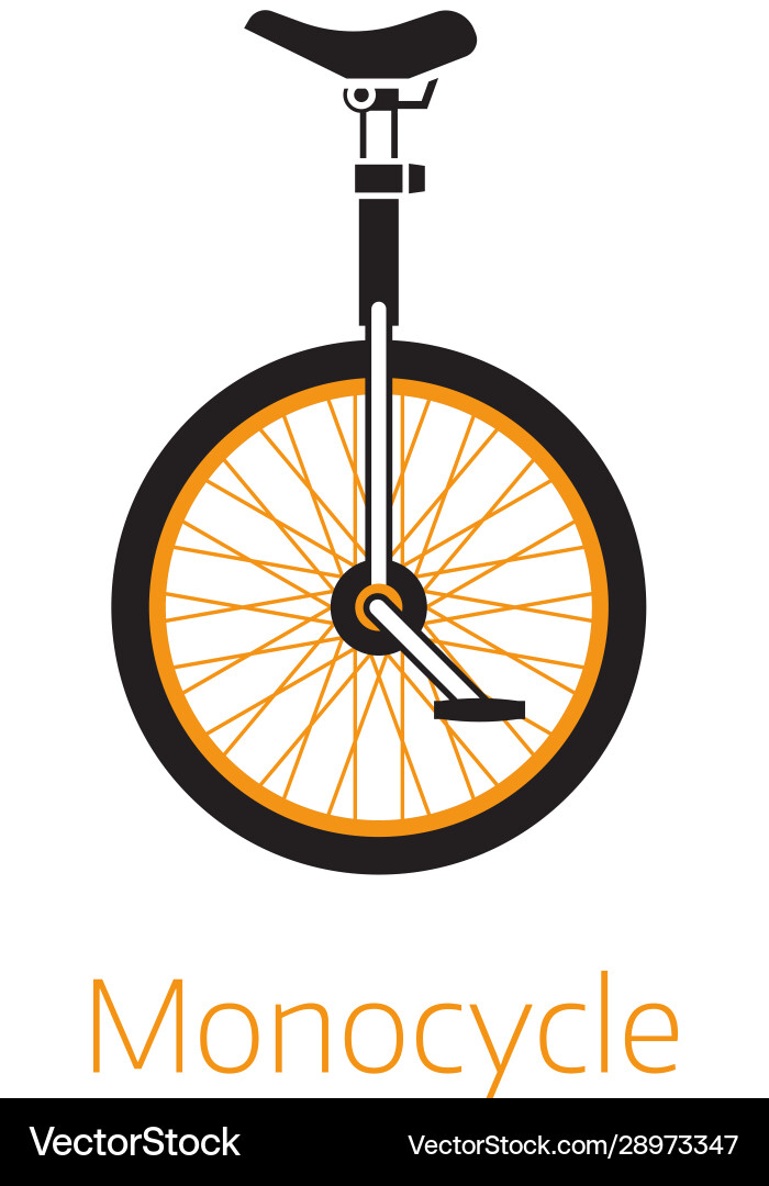 Unicycle outline icon or logo template Royalty Free Vector