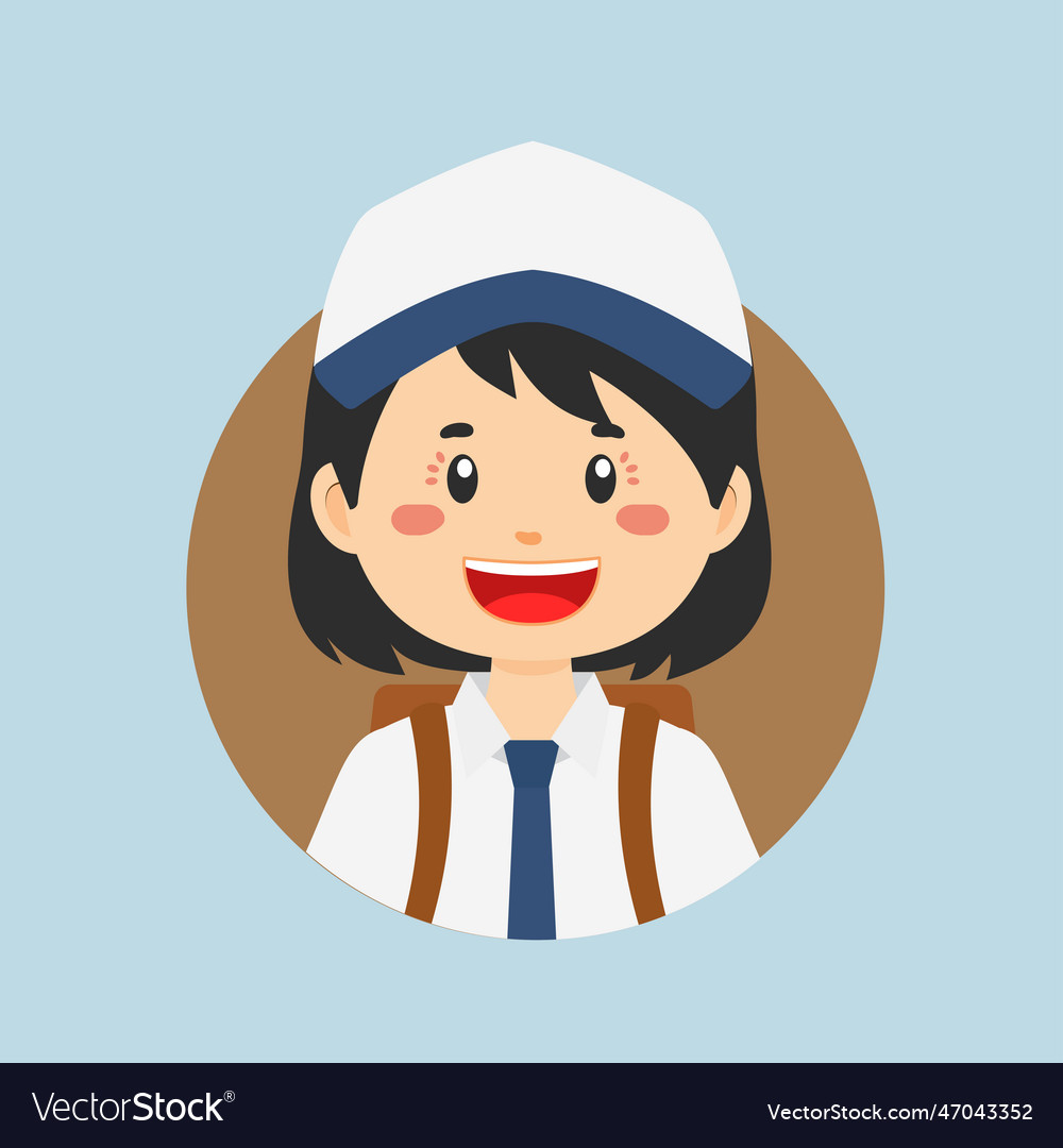 Avatar of a junior school indonesian character Vector Image