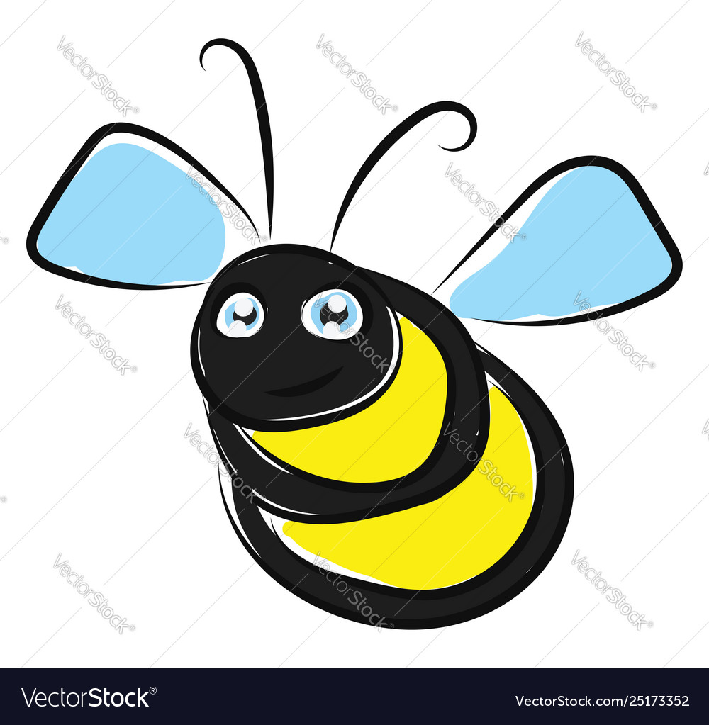 Cartoon Bee Set On Isolated White Background Vector Image