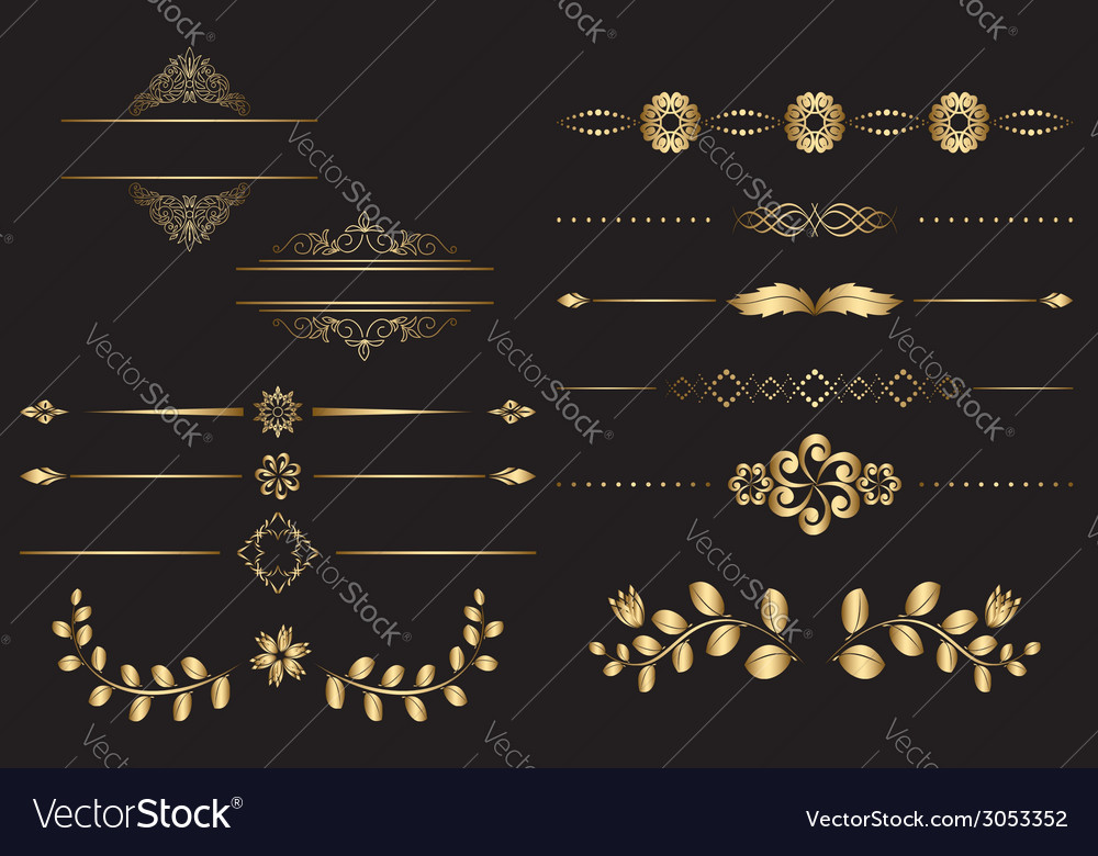 Golden design elements with gradient