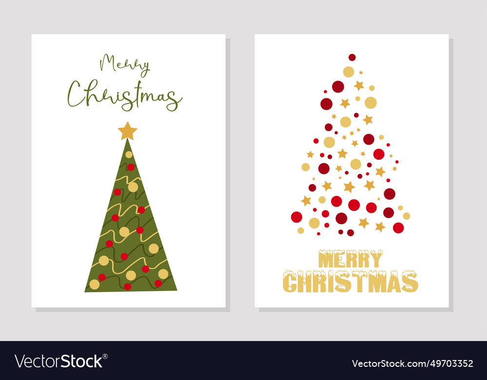 Holiday postcard with new years christmas tree Vector Image